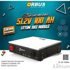 Orbus 51.2 V 100 Ah Lityum Lifepo4 LFP Akü