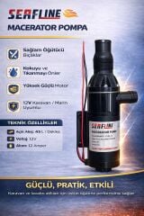Seafline marin tekne karavan macerator pompasi  dk45/lt 12v