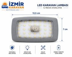 yerli üretim Led Lamba 12/24v 34 Ledli İç Aydınlatma Dokunmatik -GRİ