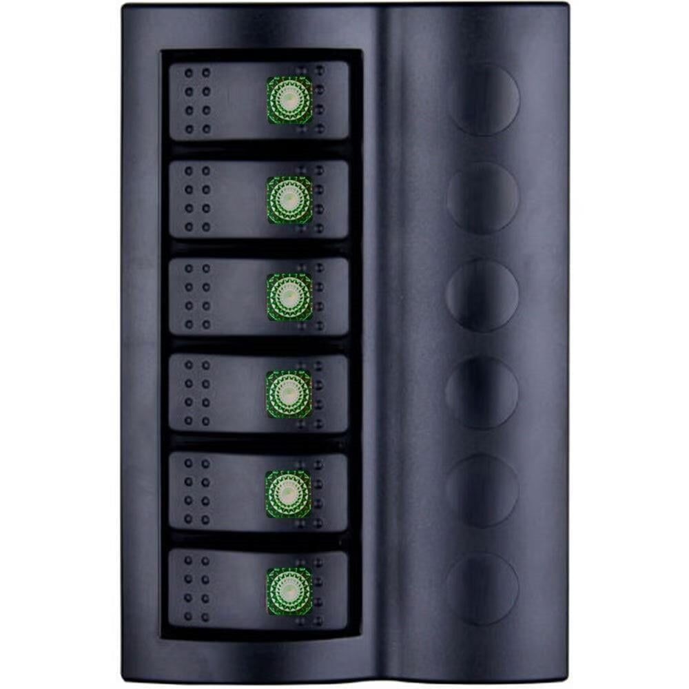BFY Otomatik Sigortalı Ve Işıklı Switch Panel 6 lı Siyah Butonlu