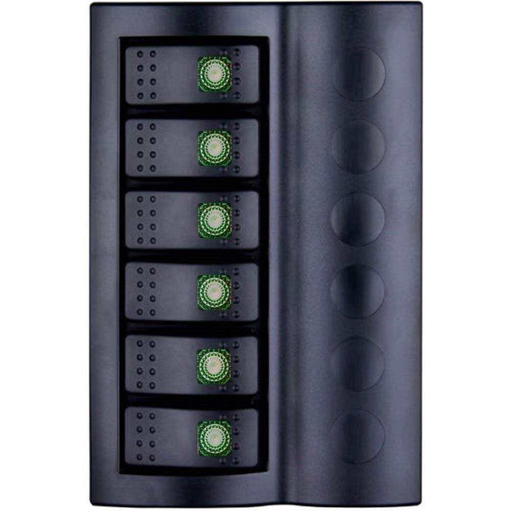 BFY Otomatik Sigortalı Ve Işıklı Switch Panel 6 lı Siyah Butonlu