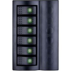 BFY Otomatik Sigortalı Ve Işıklı Switch Panel 6 lı Siyah Butonlu