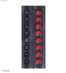BFY Marin Sigortalı Switch Panel 8 li Kırmızı Butonlu