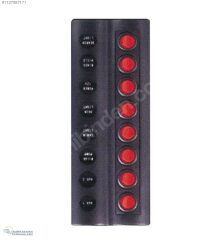 BFY Marin Sigortalı Switch Panel 8 li Kırmızı Butonlu