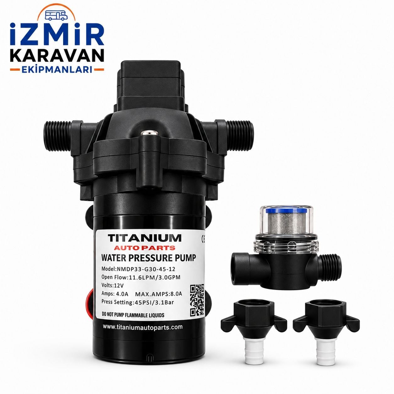 TİTANİUM 33 SERİSİ 11,6 LT 30GPM 45PSİ HİDROFOR 12 VOLT