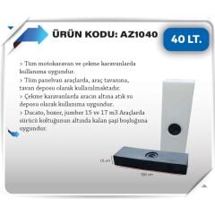 Karavan temiz Su Deposu 40 Litre 100x30x15cm beyaz