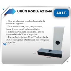 Karavan atık Su Deposu 40 Litre 100x30x15cm siyah