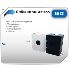 Karavan temiz Su Deposu 55 Litre 51x38x28cm beyaz