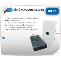 Karavan temiz Su Deposu 60 Litre 100x50x15cm beyaz