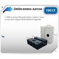 Karavan atık Su Deposu 130 Litre 83x61x25cm  SİYAH