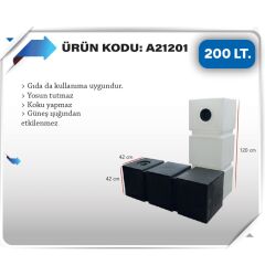Karavan temiz Su Deposu 200 Litre 120x42x42cm beyaz