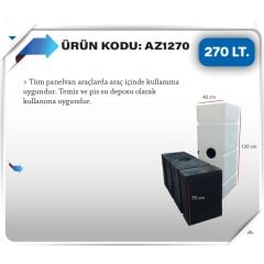 Karavan temiz Su Deposu 270 Litre 120x42x55cm beyaz