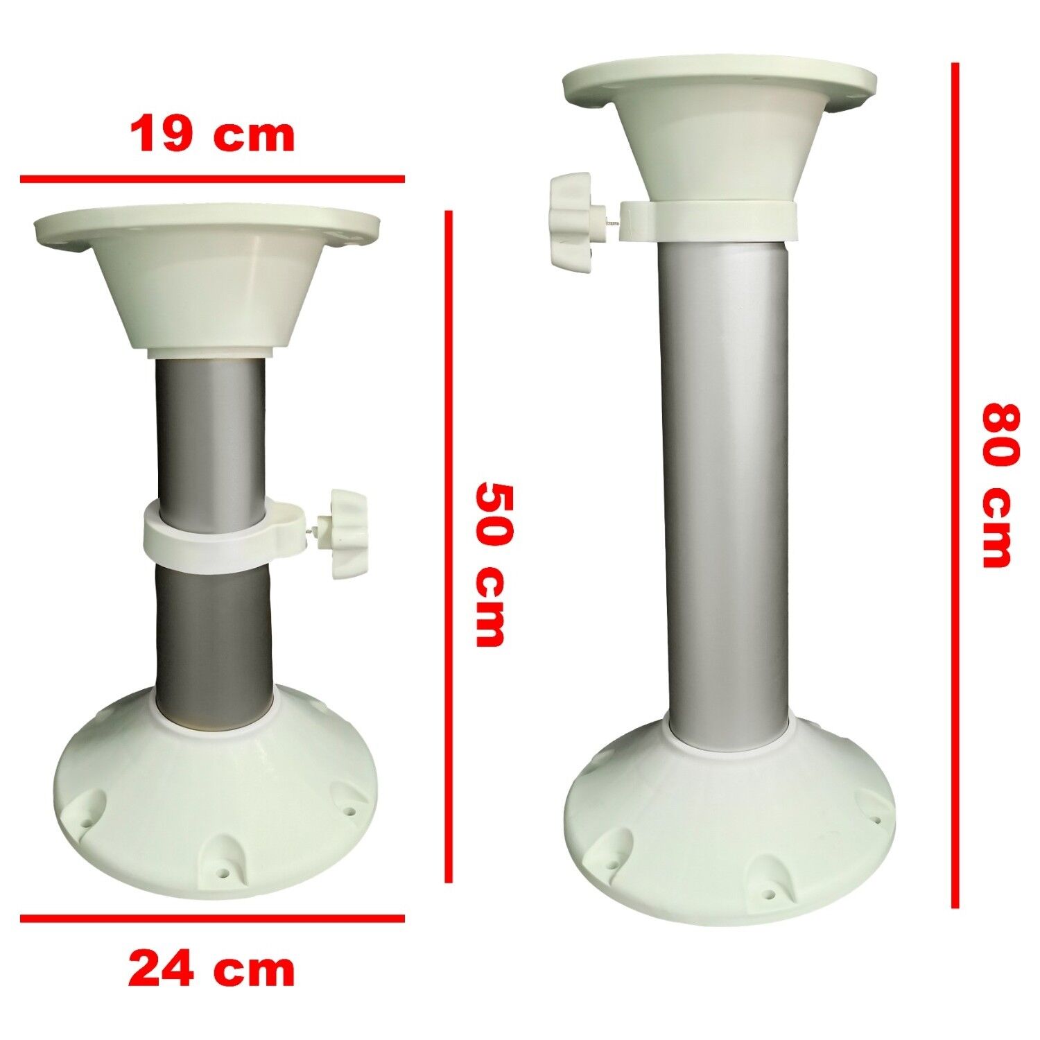 Teleskobik Masa Ayağı  Kademe 50-80 cm Beyaz(Kopya)