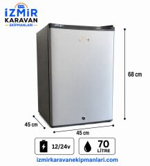 R-LİNE  70 litre karavan tekne marin buzdolabı 12/24v  GRİ