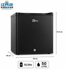 R-LİNE  50 litre karavan buzdolabı 12/24v  siyah