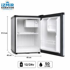 R-LİNE  50 litre karavan tekne marin buzdolabı 12/24v  gri