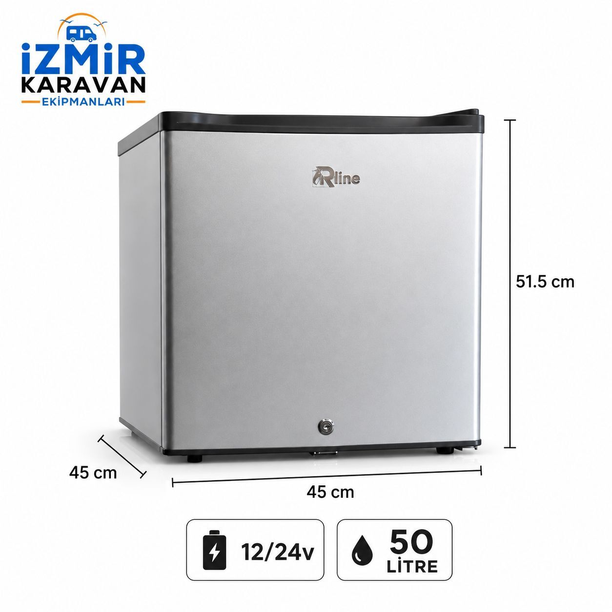 R-LİNE  50 litre karavan tekne marin buzdolabı 12/24v  gri