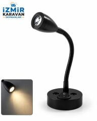 Led kitap  Okuma Lambası Günışığı 12/24v 3w - Siyah UZUN