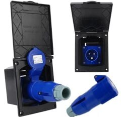 Karavan Dış Elektrik Girişi Seti 220v Su Geçirmez SİYAH