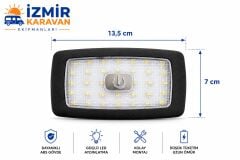 YERLİ ÜRETİM   Led Lamba 12/24v 34 Ledli İç Aydınlatma Dokunmatik  SİYAH