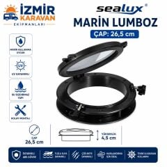 SEALUX TEKNE & YAT LUMBOZ İÇTEN MONTAJ SİYAH Ø26,5cm