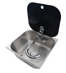 bio Cam Kapaklı Dikdörtgen Evye – FSM 3426 musluk hariç