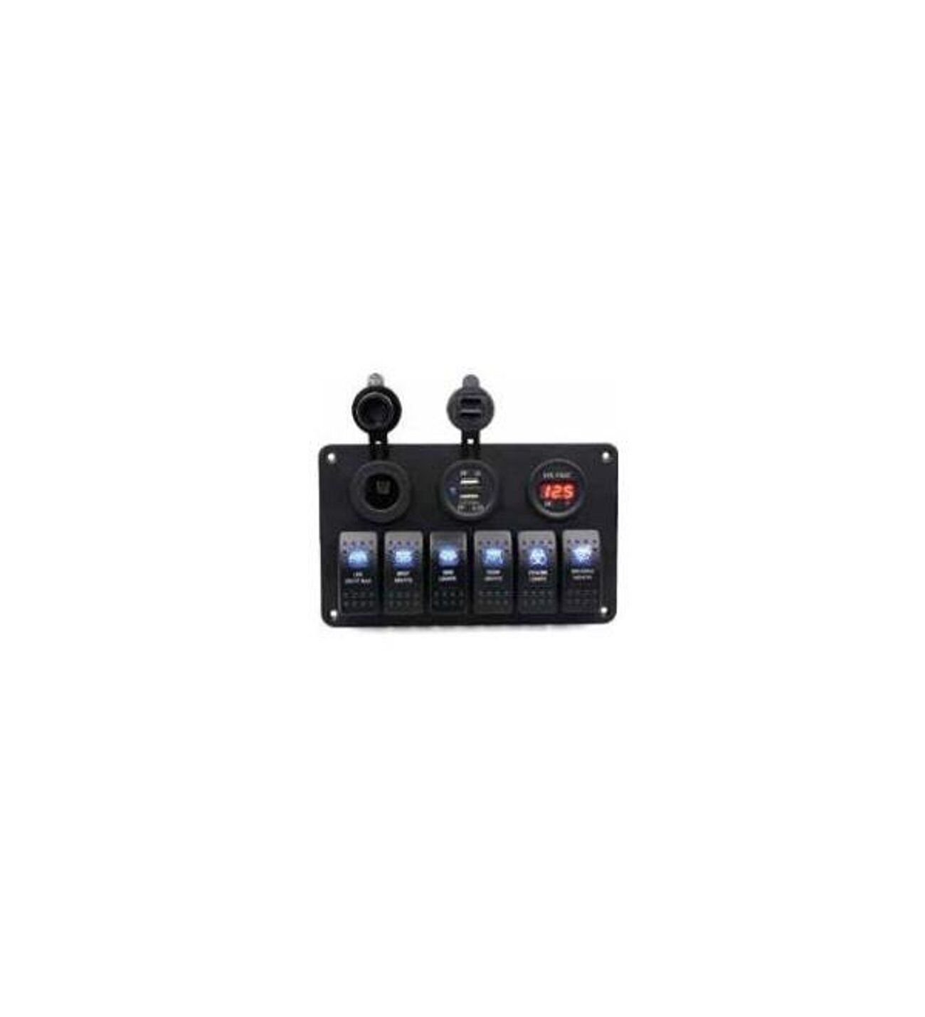 SEALUX SWITCH PANEL 6 LI 12V,USB,VOLTMETRE (L6S3)111*180mm