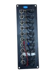 REMKAY SWİTCH PANEL İZOLELİ 10 LU YATAY 12-24V