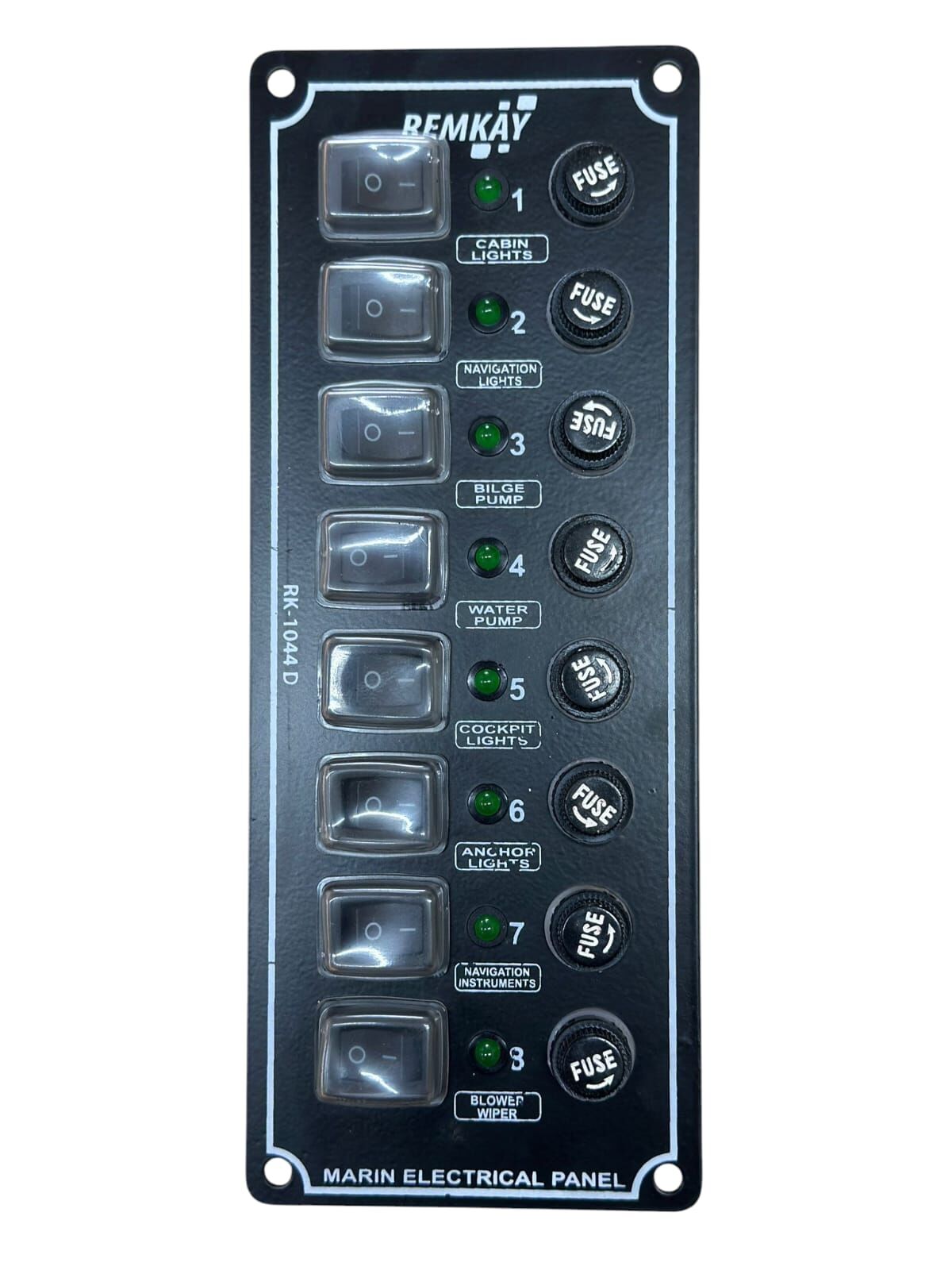 REMKAY SWİTCH PANEL İZOLELİ 8 LI DİKEY 12/24v