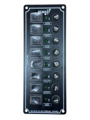 REMKAY SWİTCH PANEL İZOLELİ 8 LI DİKEY 12/24v