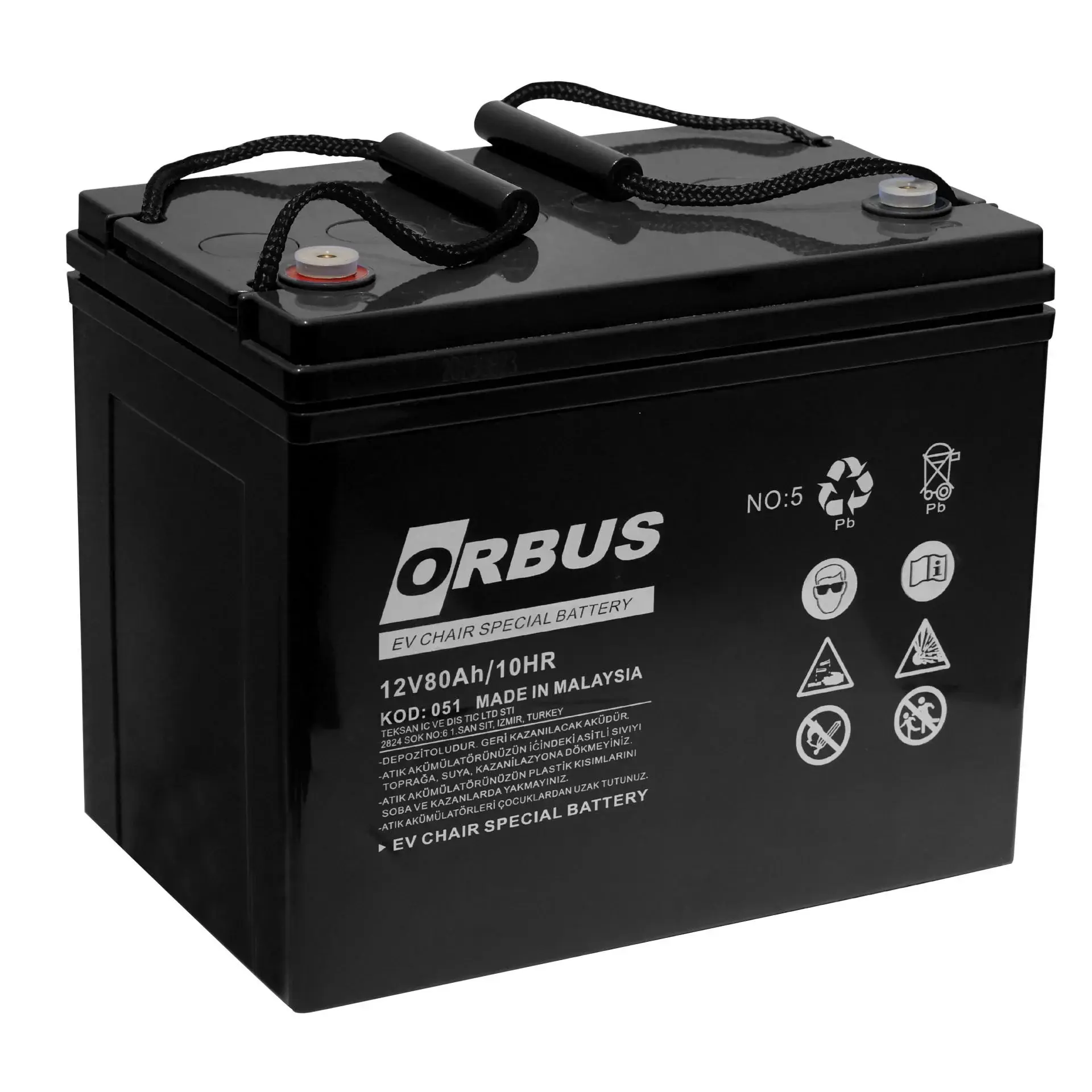 Orbus Engelli Araç Aküsü  80 Ah (80 amper) 12 Volt