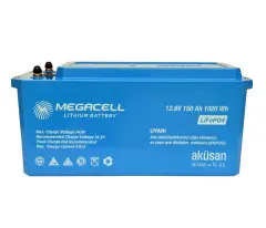 Megacell 12.8V 150 AH (Bluetooth) Lifepo4 Lityum Demir Fosfat Akü(Abs Kasa)