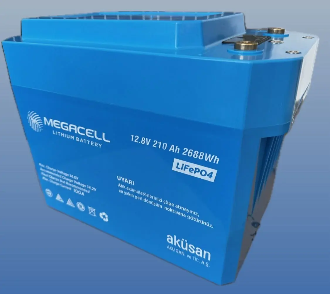 Megacell 12.8V 210Ah LiFePO4 Lityum Demir Fosfat Akü(Prizmatik)(Bluetoothlu)(ABS)