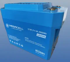 Megacell 12.8V 210Ah LiFePO4 Lityum Demir Fosfat Akü(Prizmatik)(Bluetoothlu)(ABS)