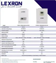 Lexron 3kW 3000W Hv Mppt 40-500 Pv Input Akıllı Tam Sınus İnverter