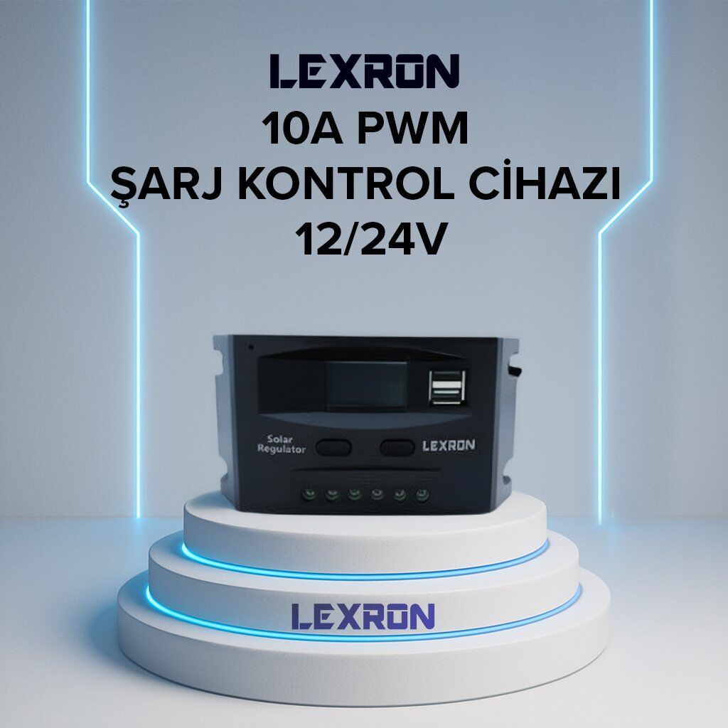 LEXRON 10 AMPER Pwm Şarj Regülatörü 12/24V
