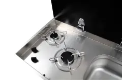 BİO ÇİFT GÖZLÜ CAM KAPAKLI OCAK (musluk hariç)