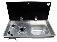 BİO ÇİFT GÖZLÜ CAM KAPAKLI OCAK (musluk hariç)