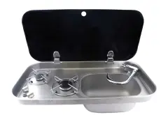 BİO İKİLİ CAM KAPAKLI OCAK OVAL (musluk hariç)