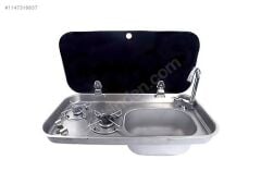 BİO İKİLİ CAM KAPAKLI OCAK OVAL (musluk hariç)