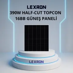 LEXRON 390 W 78 CELL 16BB HALF-CUT TOPCON GÜNEŞ PANELİ