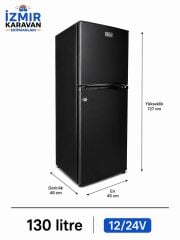 R-LİNE 130 LİTRE 12/24V BUZ DOLABI SİYAH