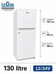 R-LİNE 130 LİTRE 12/24V BUZDOLABI BEYAZ