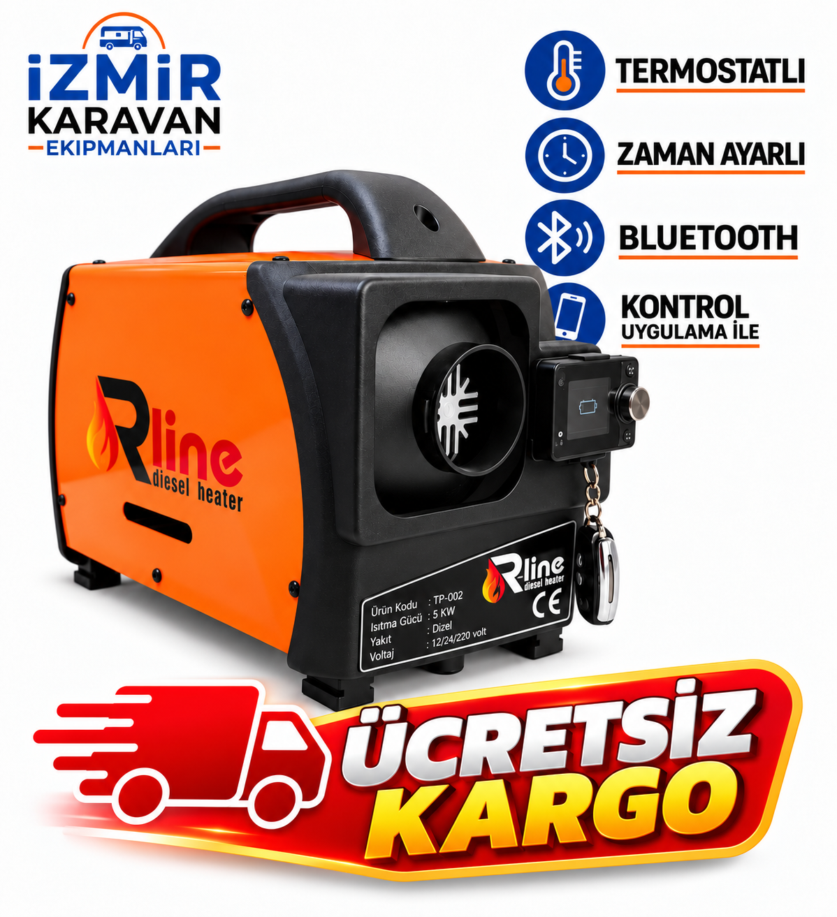 R-LİNE   taşınabilir çanta tipi dizel ısıtıcı 12/24/220v 5 kw - ÜCRETSİZ  KARGO
