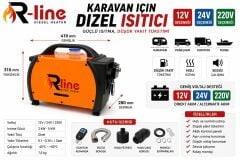 R-LİNE   taşınabilir çanta tipi dizel ısıtıcı 12/24/220v 5 kw