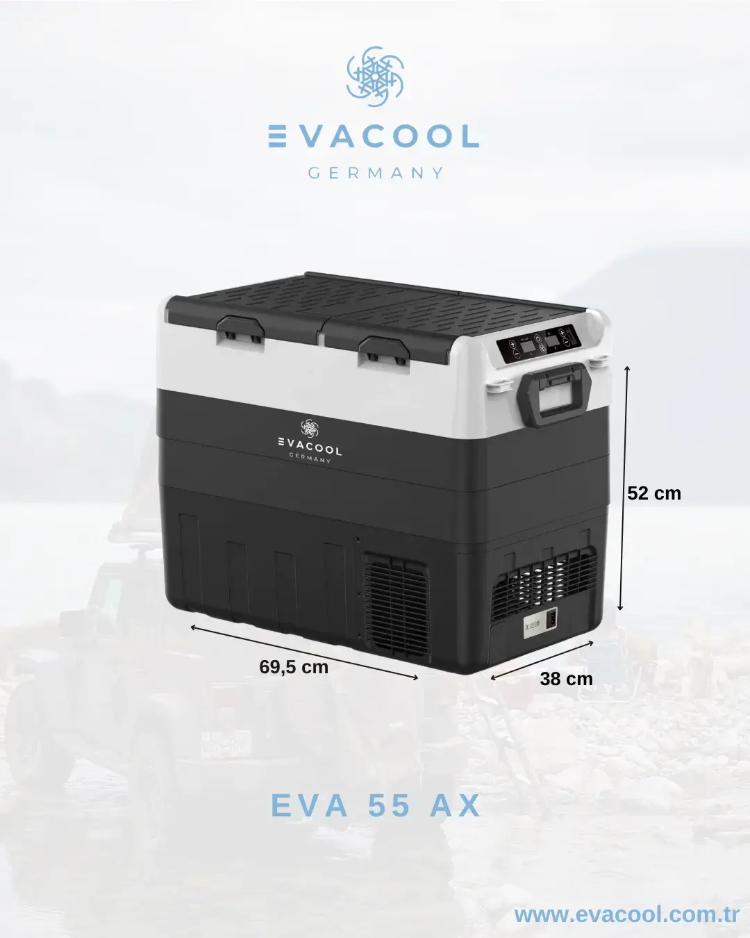 EVACOOL 55AX 50 LİTRE ÇİFT KAPAK MOBİL BUZDOLABI