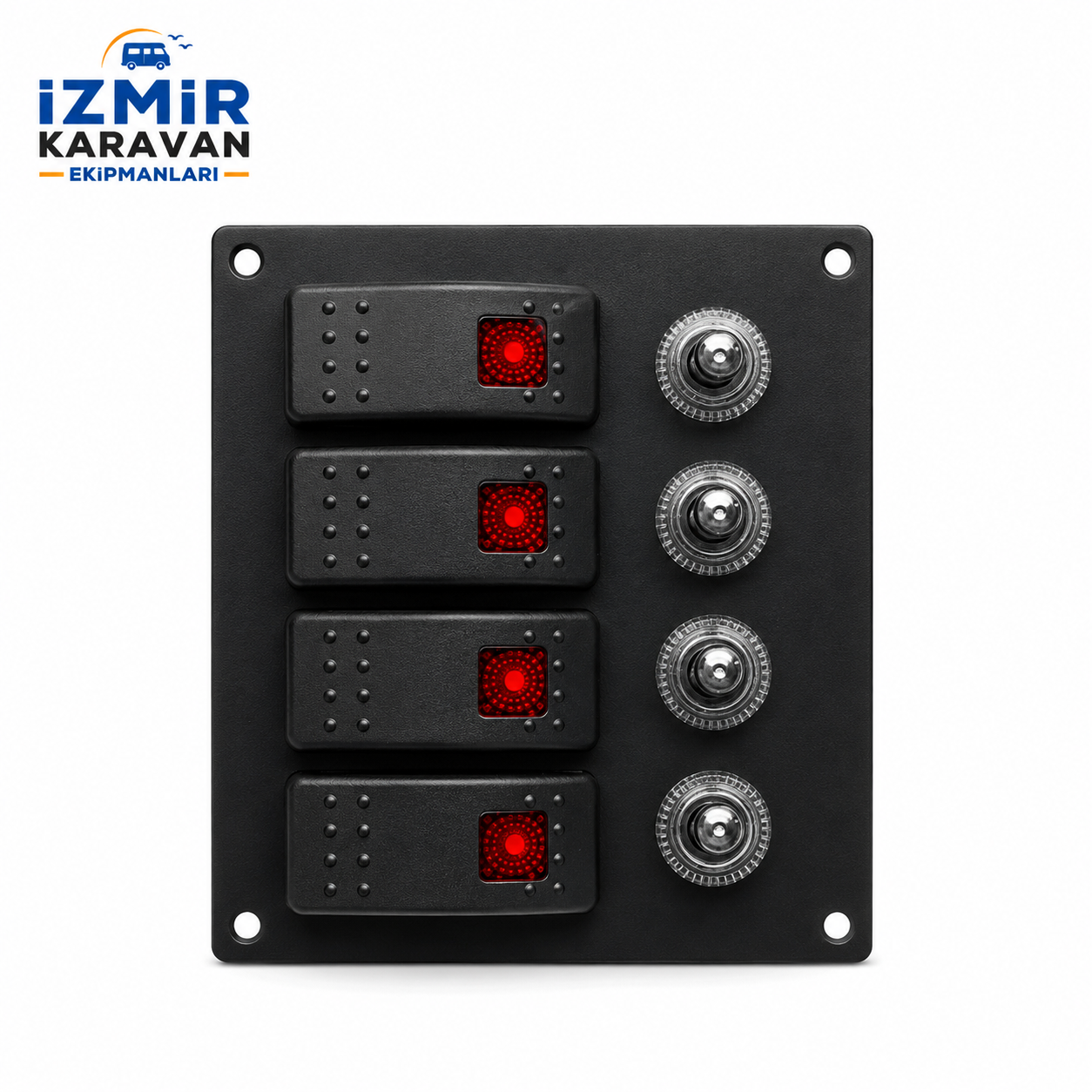 4 LÜ KONTROL SWITCH PANELİ BÜYÜK TUŞ 12/24V