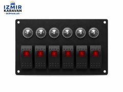 6 LI KONTROL SWITCH PANELİ BÜYÜK TUŞ 12/24V