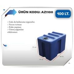 KARAVAN TENKE 100 LİTRE TEMİZ SU DEPO KARE MAVİ