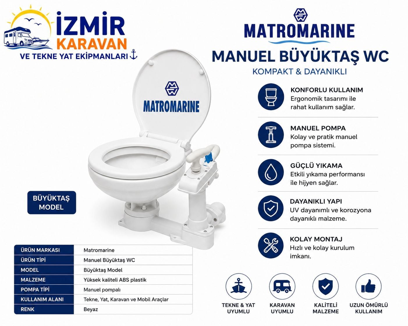 MATROMARINE COMFORT MANUEL TUVALET BÜYÜK TAŞ